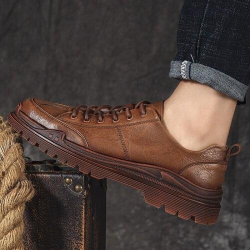 New Arrival men dress shoes Men Leather Casual Shoes genuine leather men shoes brand shoes men brogue shoes vintage style