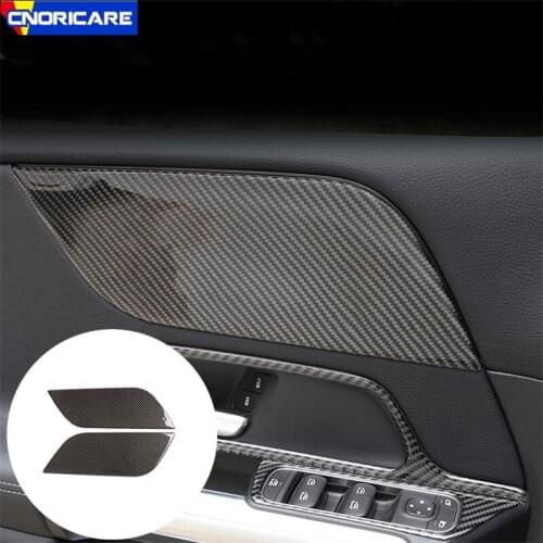 Carbon Fiber Car Front Door Panel Decoration Sticker For Mercedes Benz B Class W247 2020-2021 Interior automotive Accessories