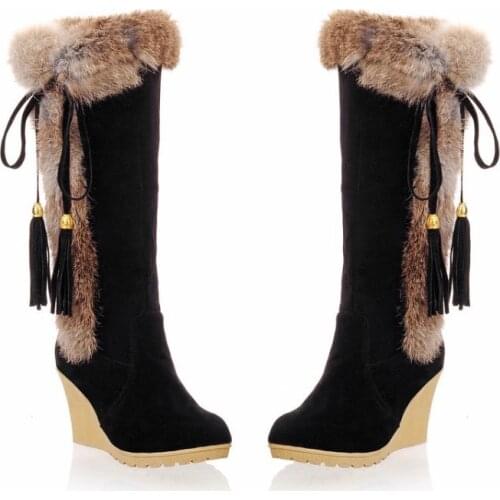 Wedge Boots Australia Womens Shoes Platform Plush Winter Footwear Booties Ladies Sexy Thigh High Heels High Sexy