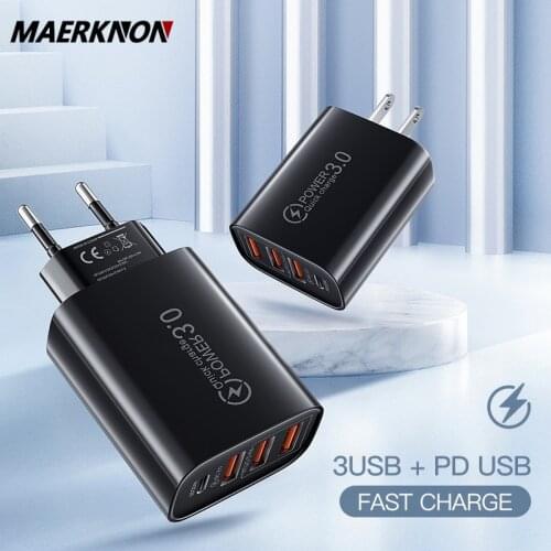 PD 30W USB Charger EU US UK Plug 2.4A QC 3.0 Charge Phone Charger For Xiaomi iPhone 12 pro max Samsung Huawei Fast Wall Charger