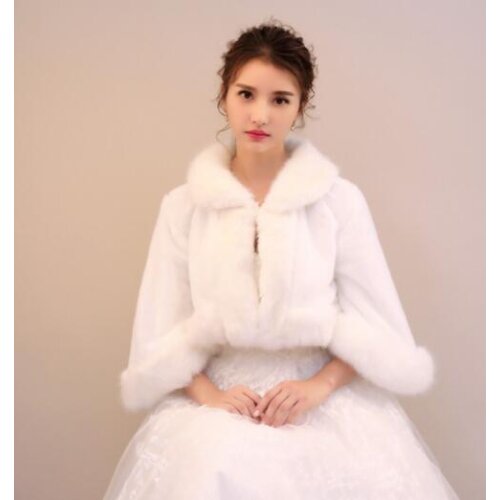 Bridal Faux Fur Shawl Winter Wedding Coat Women Jacket Wedding Cape Party Wrap Bolero Fashion Shrug Prom Cloak