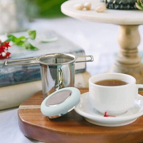 Tea Infuser Stainless Steel Tea Strainer Folding Handle Tea Filter Extra Fine Mesh Strainer Brewing Basket