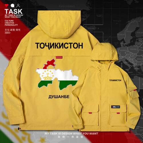 Tajikistan Tajik TJ men jacket hooded map nation flag mens clothing fashion long sleeve mens casual for men clothes autumn