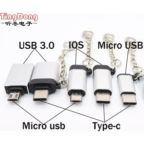 TingDong For Type-c Micro usb adapter to IOS /USB3.0 For iPhone & Android Charger Type-C /Micro usb Converter