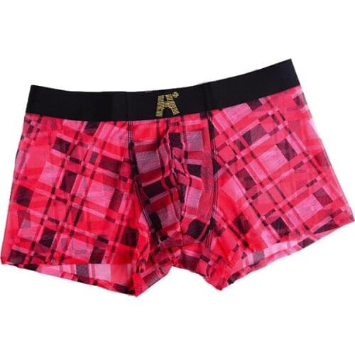 Multi Style Fashion Mens Printing Mesh Seamless Bulge Pouch Trunks Boxers Shorts Underpants Underwears Male Panties