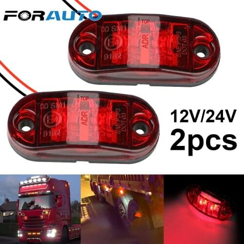 1 Pair LED Side Marker Lamp Car Accessories Side Clearance Marker Lamp Warning Lights 12V- 24V For Trailer Truck Caravan