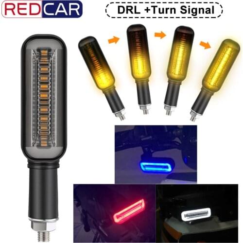 1pcs 2 Functions Flowing Water lighting LED Motorcycle LED Turn Signal Light Tail Flasher Running Blinker DRL Motorcycle Accesso