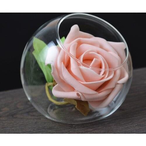 1PC Handmade Glass Flat Vase Flower Vases Home Decor Wedding Decoration Fashion Holiday Birthday Gifts Glass Crafts JY 1186