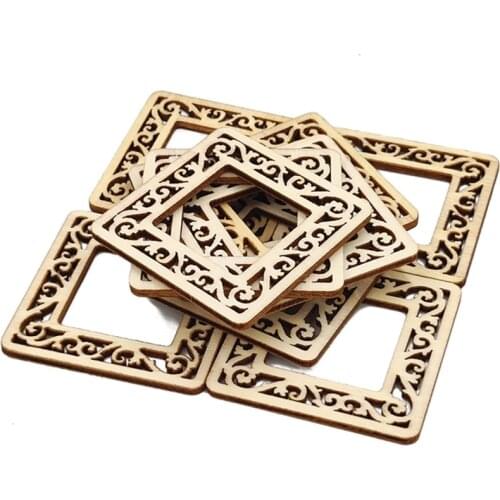 10pcs Wood Shaped Blank Slices Wood Square for DIY Crafts Painting, Scrabble Tiles, Coasters, Wedding Centerpieces Christmas