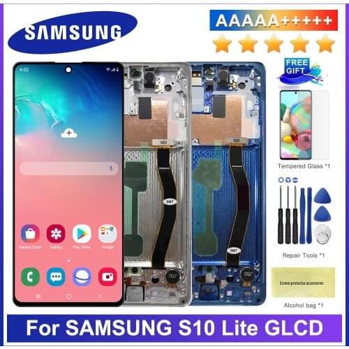 100% Original 6.7'' For SAMSUNG Galaxy S10 lite LCD Display Touch Screen With Frame Digitizer Replace SM-G770F/DS SM-G770F LCD