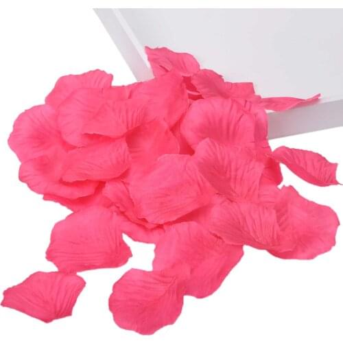 100pcs/lot Hot pink Silk Rose Petals Flower Celebration Wedding Party Banquet Decor Many Colors Hot Sale
