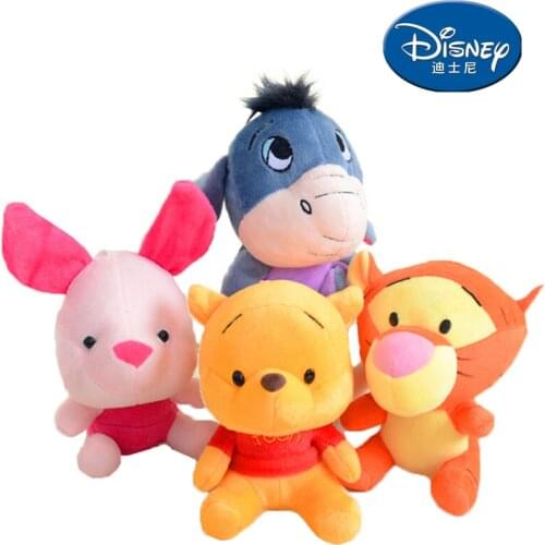 12-18cm Disney Winnie the Pooh Bear Anime Cute Cartoon Plush Dolls Keychain Pendant Kids Lovely Toy Christmas Birthday Gift