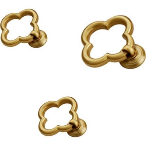 2 Pieces Classical Chinese Style Pure Copper Solid Thickening Cabinet Handle Brass Furniture Hardware Accessories
