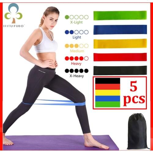 5Pcs/Set Elastic Bands For Fitness Gum Resistance Bands Yoga Workout Sport Elastic Bands Rubber Training Exercise Equipments