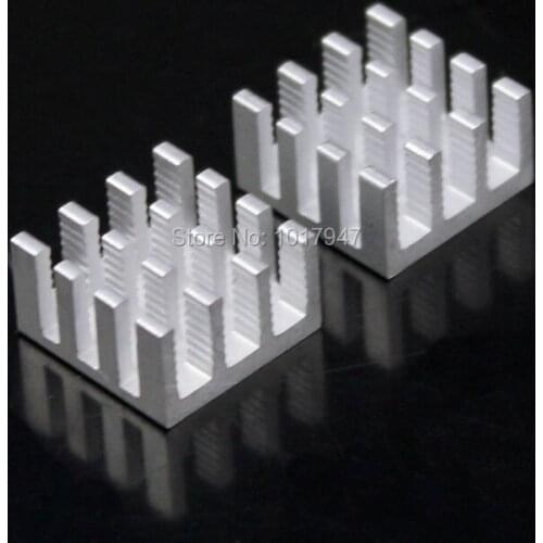 500pcs lot Aluminum Adhesive Radiator Heatsink Cooling Kit For IC LED Power 14x14x8mm