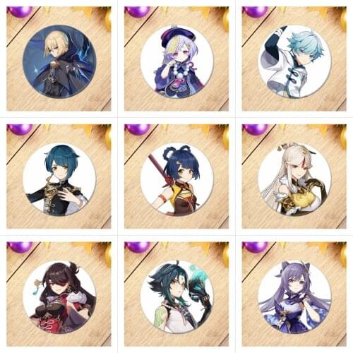 58mm Online Game Genshin Impact Brooch Pin Cosplay Badge Accessories For Clothes Backpack Decoration gift