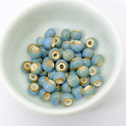 6# 100pcs Jingdezhen Ceramic Beads For Earrings Making Not Glass Procelain Bead For Jewelry Making 6mm Beads #A514B