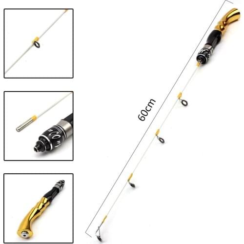 Promotion! 60cm 2 sections Ice Fishing Rod Winter Fishing Pole Fishing Rod blue Silver Golden Spinning outdoor Fishing Tackle