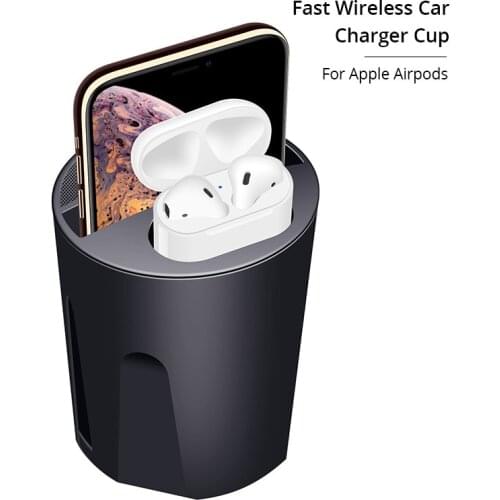 10W Fast Charge Wireless Car Charger Cup For Iphone HUAWEI Samsung OPPO Charging standing Dock Station In Car For Apple Airpods