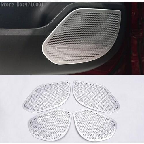 For Jaguar F-Pace f pace 2016 Car Styling Chrome Accessories Aluminum Alloy Car Door Speaker Cover Trim Sticker 4pcs/set