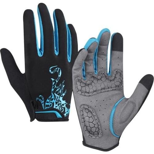 Sports Gloves Breathable Anti-skid Anti-sweat Bike Riding Gloves Long Finger Gloves Wear-resistant Anti-shock Outdoor