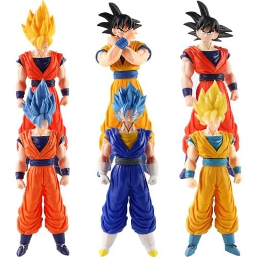 6Style Dragon Ball Z DBZ Yellow Blue Black Hair Super Saiyan Son Goku PVC Action Figure Anime Fighting Collection Model Toy Gift
