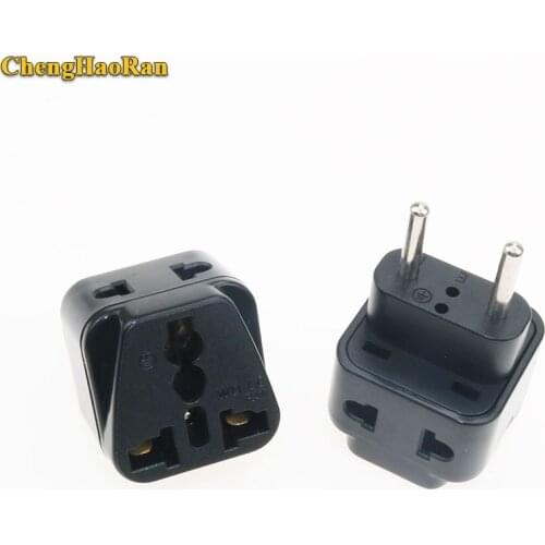 ChengHaoRan Electric Plug Universal Travel Socket 1 to 2 UK/US/EU/AU Outlet to EU/Brazil/Israel Splitter Plug Adapter Charger