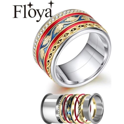 Floya Retro Band Ring Crystal Accessories Stackable Interchangeable Rings Arctic Symphony Collection Set Ring Hundred Matching