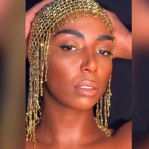 2021 Party Wedding Handmade Egyptian Cleopatra Belly Dance Beaded Headpiece Great Gatsby Vintage Accessories