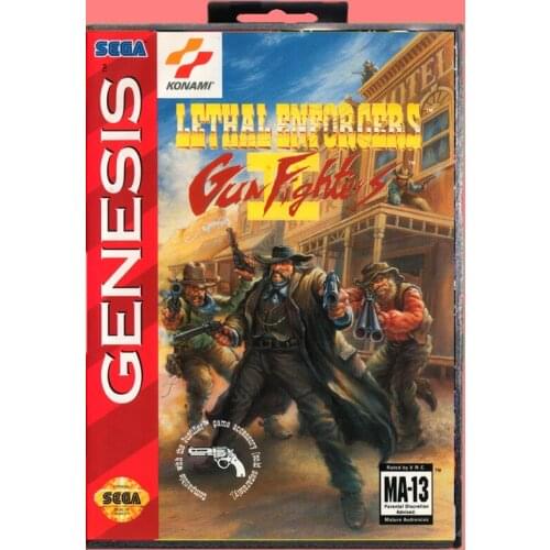 Lethal enforcers 2 16 Bit MD Game card with Retail Box For Sega Genesis & Mega Drive