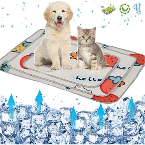 Summer Cooling Dog Bed Ice Pet Mats Blanket Sofa Mats For Dogs Cats Sofa Portable Tour Camping Sleeping Cushion Pet Accessories
