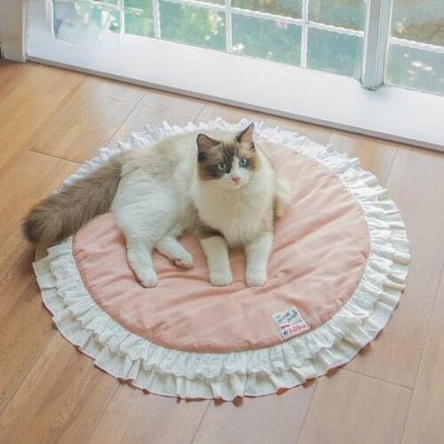 Cat Small Dog Bed Pink Soft Sofa Cozy Cute Girl Pet Beds Mat Couch Cushion Machine Washable, for Cat & Puppy
