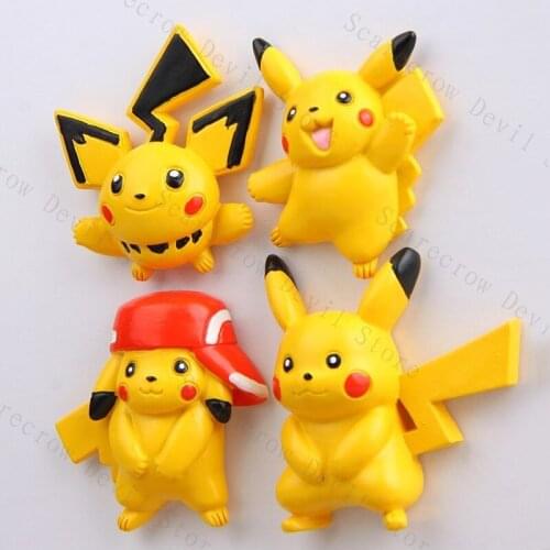2021 Pokemon Model Toys Pikachu Creative 3D Magnetic Snap Refrigerator Stickers Fashion Action Toys for Children Cute Decoration