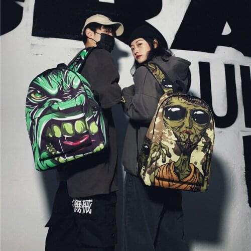 New fashion inkjet super fire backpack hip hop cool large capacity street fashion student school bag