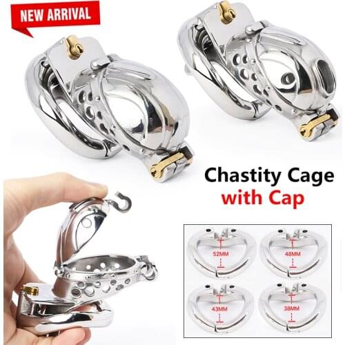 2021 New Arrival Openable Stainless Steel Chastity Device Cock Ring Quick Disassemble Cap Flip Male Metal Cock Cage Sex Toys