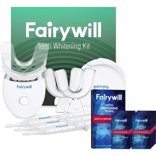 Fairywill Teeth Whitening Kit Dental Oral Tool 35% Carbamide Peroxide with Fairywill Teeth Whitening Strips 28PCS/14Pairs