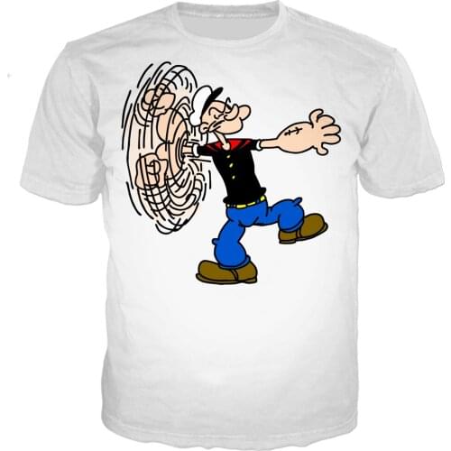 New popeye series t shirt 3D Print Punk novelty tshirt Funny hip hop T-shirt brand design fashion Short sleeve O-neck shirt