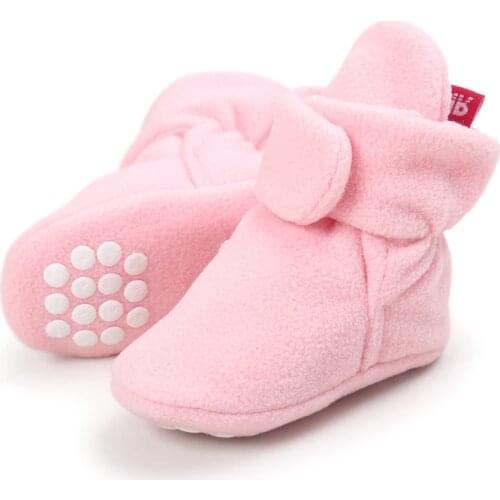 Baby Boys Girls Shoes Infant Toddler First Walkers Booties Cotton Warm Comfort Soft-sole Anti-slip Crib Shoes Newborn 0-18 Month