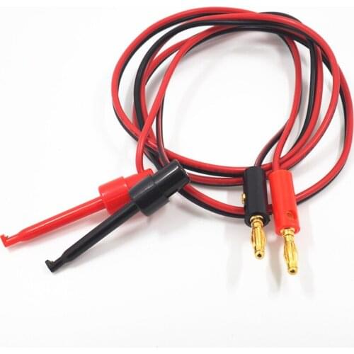 1 Pair 4mm Gold Plated Banana Plug to Test Hook Clip Test Lead Kit Cable Mayitr IMax B6 for Multimeter Electronic Test Tools