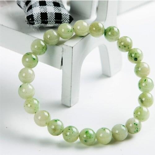 Drop Shipping Women Men Stretch Crystal Round Bead Bracelet 8mm Genuine Gems Stone Natural Dushan Ja de Bracelet AAA