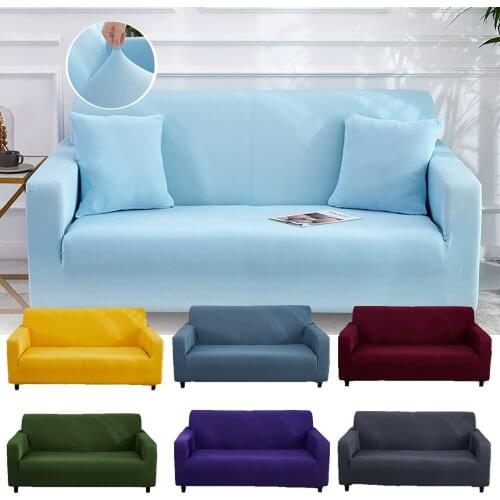 Blue Sofa Covers for Living Room Elastic Armchair Couch Cover 1 2 3 Seater Corner Cover L Shape Furniture Protector for Home