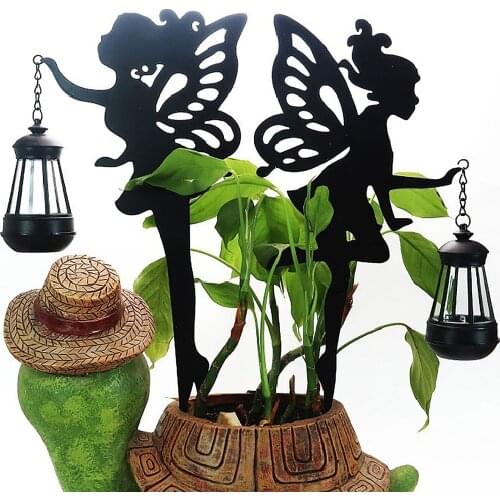 Solar Night Light Iron Flower Fairy Iron+ABS Plastic Outdoor Garden Lights