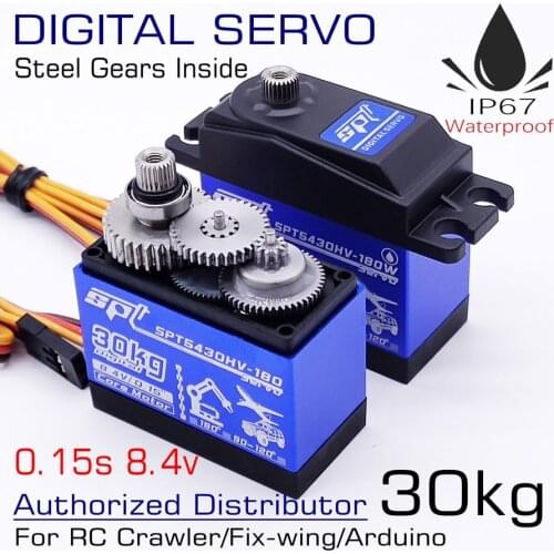 SPT5430HV-180W 30kg 0.15s 2S 8.4v High Voltage Waterproof Metal Gears Standard Digital Servo For Crawler Car 3D Fix-Wing Robot