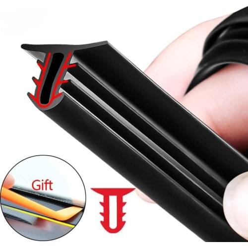 U Type Car Rubber Sound Seal Strip Car Windshield Sealant Dashboard Soundproof Rubber Seal Strip 1.6M Interior Accessories