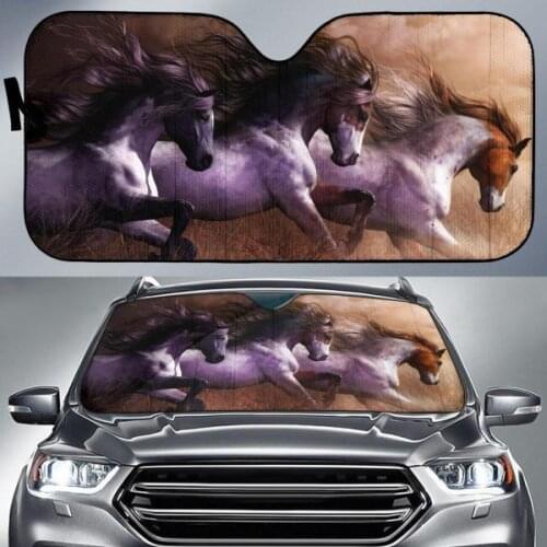 Amazing Wild Horses Print Auto Interior Accessories Car Windshield Sun Shade UV Protect Interior Foldable Front Window Sunshade