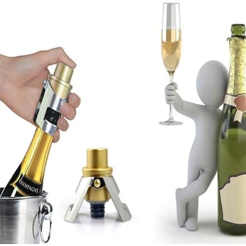 High Quality Stainless Steel Champagne Stopper Ck Sparkling Wine Bottle Plug Sealer