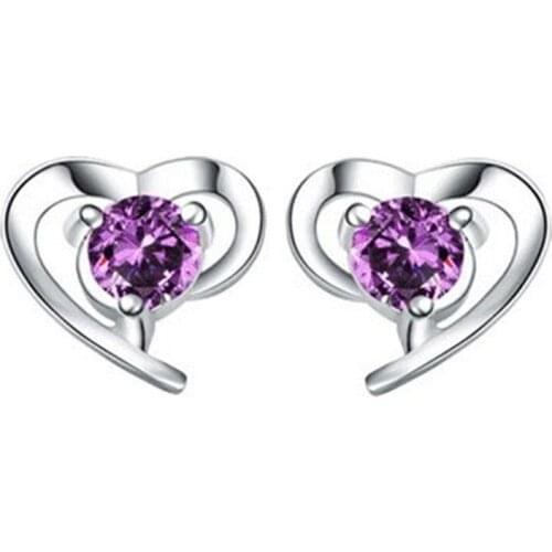 New Arrivals Crystal Zircon Filled Heart Shaped Stud Earrings for Women Lovely Studs for lady brincos