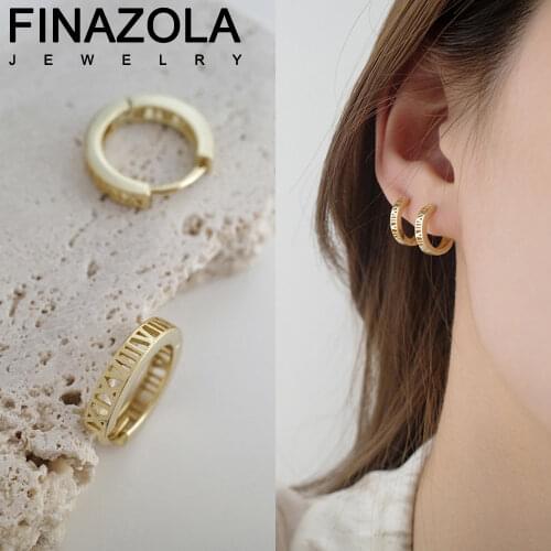LEXARA Vintage Hollow Roman Numerals Hoop Earring For Women High Quality Metal Circle Ear Buckle Statement Korean Jewelry