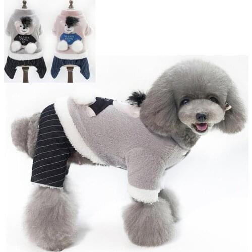 Pet Winter Warm Clothes Dog Coat Jacket Puppy Fleece Four Legs Chihuahua Vest Soft Hood Costume Cat Cloth Clothing Jumpsuit