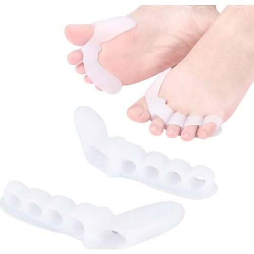 1pair Silicone Toe Separators Bunion Correctors Hallux Valgus Corrector Foot Finger Splitter Thumb Spacer Feet Spreader Tool